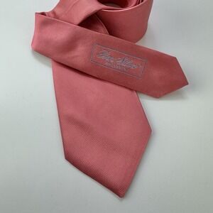 Ben Silver Charleston Pink Salmon Silk Tie Handmade Classic Men's Necktie